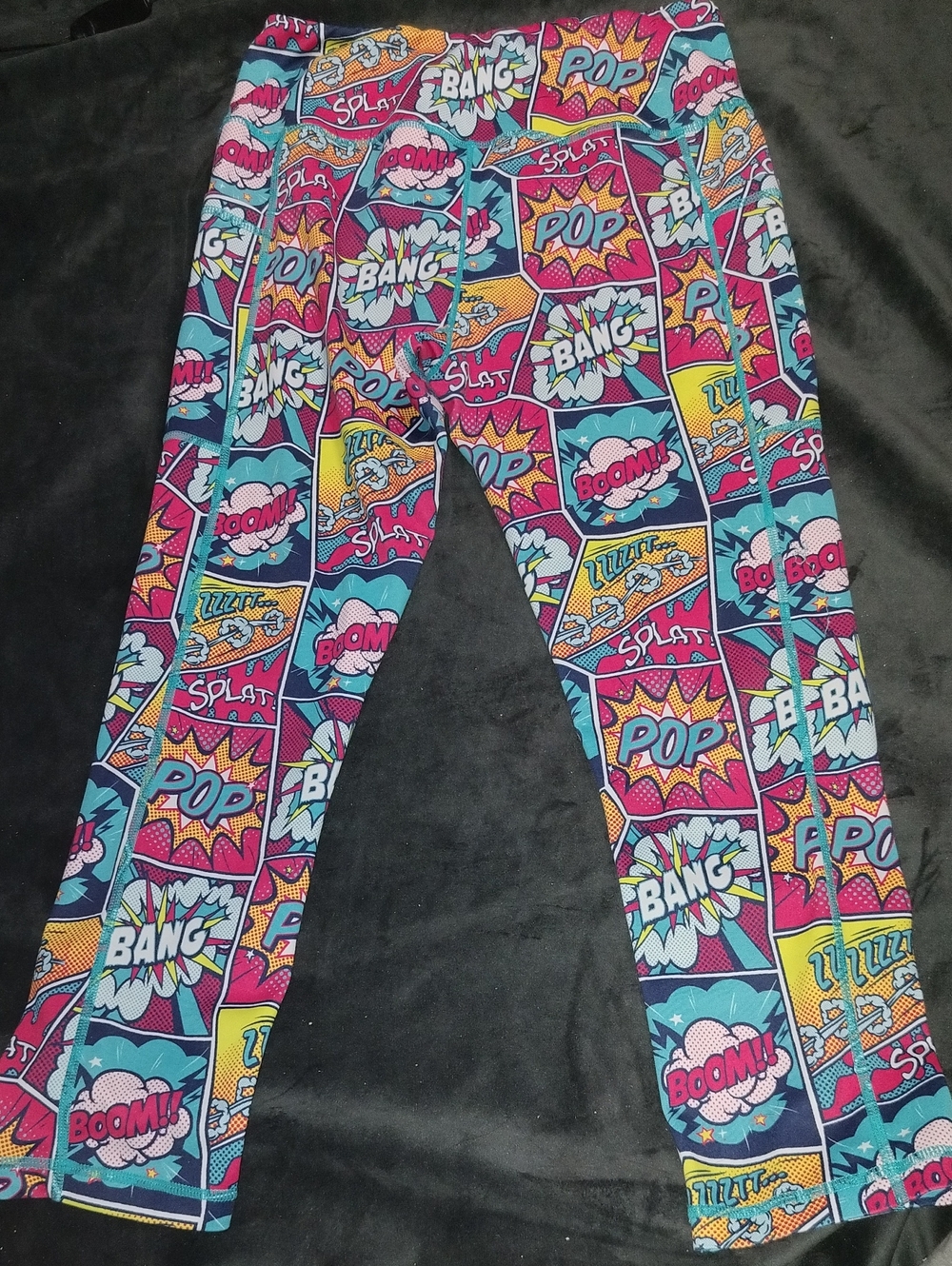 Constantly Varied Wear Workout Leggings Colorful Comic Book Print - Small - Picture 4 of 9